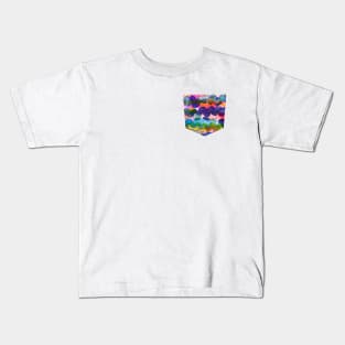 pocket- abstract waves Kids T-Shirt